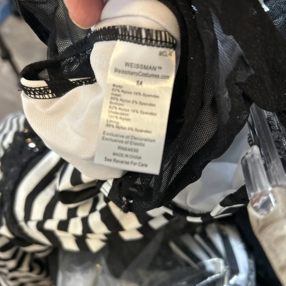 Weissman costume S dance strippes jail halloween skater bettle juice